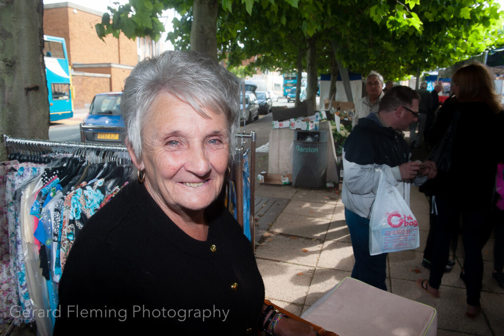 a shopper at garston market in liverpool