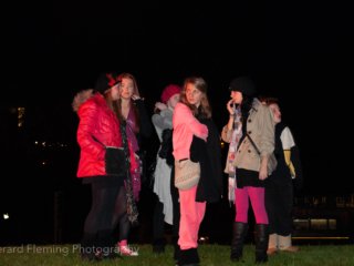 locals at a bonfire in liverpool