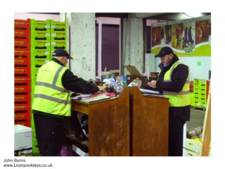 at work at liverpools edge lane fruit market
