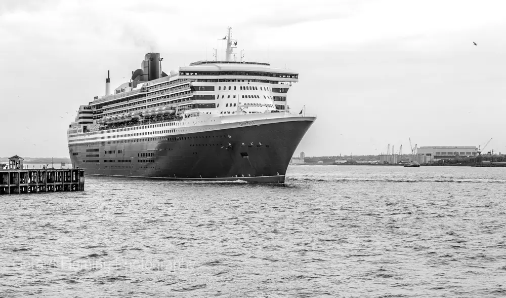 cunard liner on the river mersey